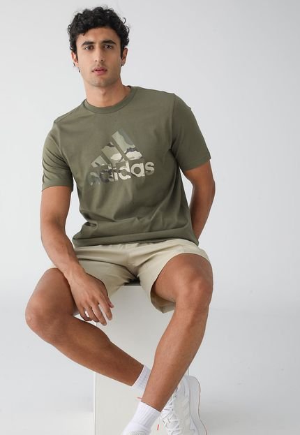 Camiseta adidas Sportswear Big Logo Camuflado Verde - Marca adidas Sportswear