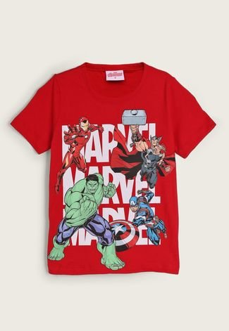 Camiseta Infantil Fakini Avengers Vermelha