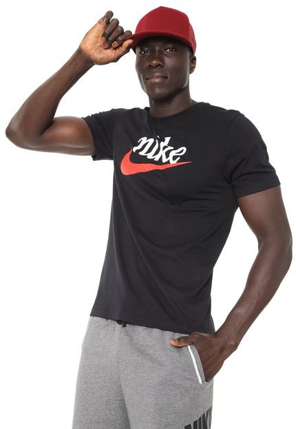Camiseta Nike Sportswear Nsw Ss Tee Herita Preta - Marca Nike Sportswear