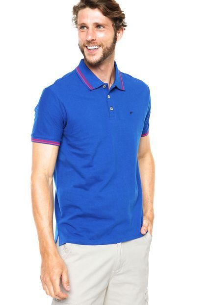 Camisa Polo Ellus Listra Dupla Fina Azul - Marca Ellus