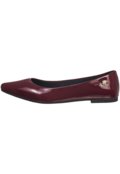 Sapatilha Feminina Bico Fino Verniz Rasteira Flat Lisa Básica Casual Social Bordô - Marca Gigil