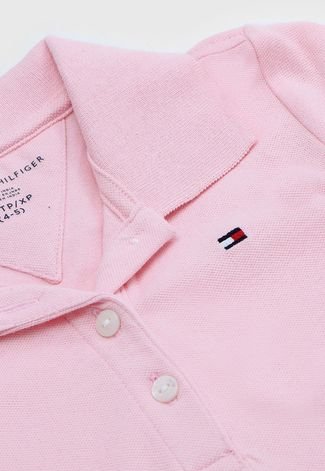 Camisa Polo Tommy Hilfiger Kids Infantil Logo Rosa - Compre Agora