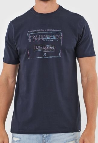 Camiseta Hurley Surf And Enjoy Azul-Marinho