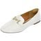 Sapato Feminino Mocassim CM Calçados Bico Quadrado Confort Branco Croco - Marca Monte Shoes