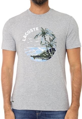 Camiseta Lacoste Tropical Cinza
