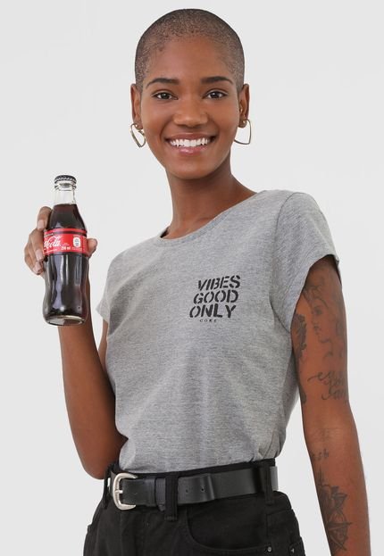 Camiseta Coca-Cola Jeans Vibes Cinza - Marca Coca-Cola Jeans