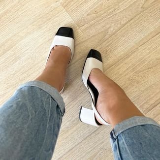 Sapato Scarpin Damannu Shoes Mary Jane Off White