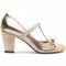 Sapato Mary Jane de Salto Grosso 7 cm Torricella Confortável Dourado - Marca Torricella