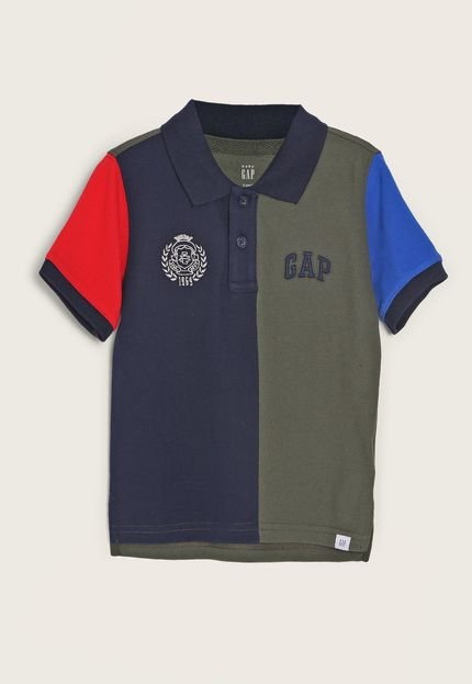 Camisa Infantil Polo GAP Color Block Verde - Marca GAP
