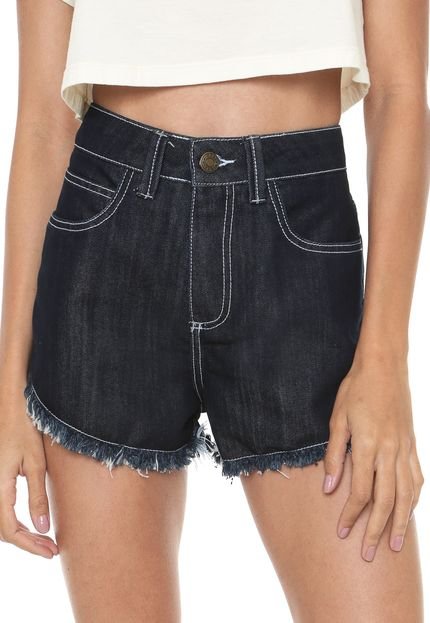 Short Jeans Redley Pespontos Azul-marinho - Marca Redley