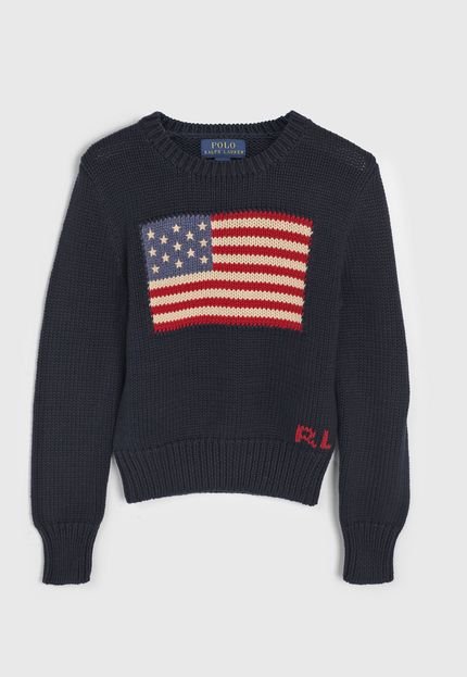 Suéter Polo Ralph Lauren Infantil Tricot American Azul-Marinho - Marca Polo Ralph Lauren