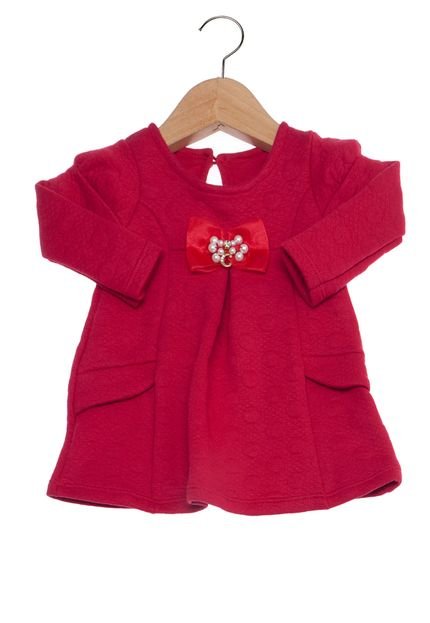 Vestido Carinhoso Laço Infantil Vermelho - Marca Carinhoso