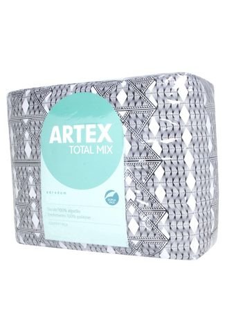 Edredom Casal Artex Total Mix Chade 150 Fios Branco/Preto