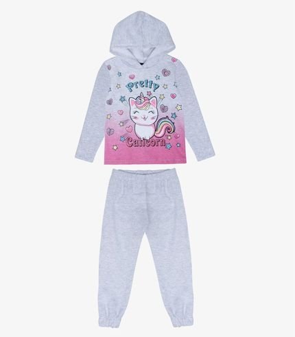 Conjunto Infantil Menina Caticorn Select Cinza - Marca Select