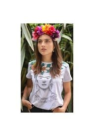 Camiseta Para Mujer Frida Kahlo Gris