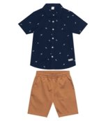 Conjunto Infantil Camisa Com Bermuda Trick Nick Azul - Marca Trick Nick