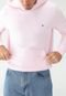 Blusa de Moletom Fechada Tommy Hilfiger Com Capuz Rosa - Marca Tommy Hilfiger