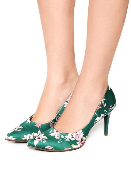 Scarpin Thelure Floral Verde - Marca Thelure