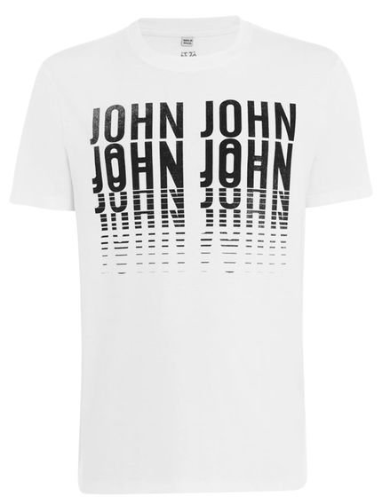 Camiseta John John Masculina Regular Logo Repeat Branca - Marca John John