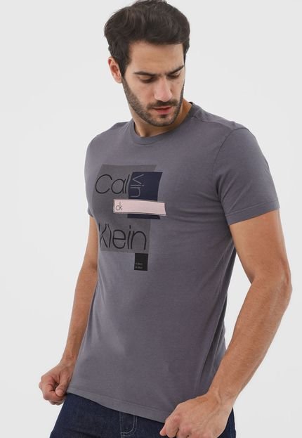 Camiseta Calvin Klein Lettering Cinza - Marca Calvin Klein