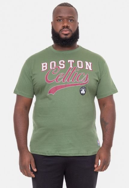 Camiseta NBA Plus Size College Logo Boston Celtics Verde Militar - Marca NBA