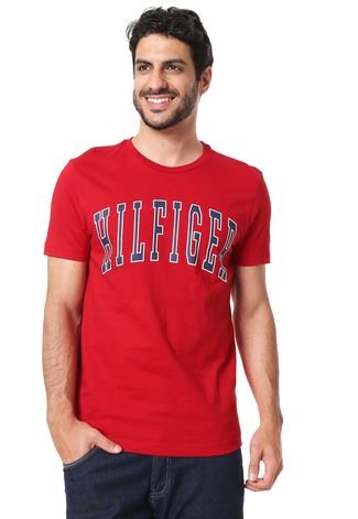 Camiseta Tommy Hilfiger Logo Vermelha