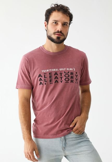 Camiseta Aleatory Reta Estampada Rosa - Marca Aleatory