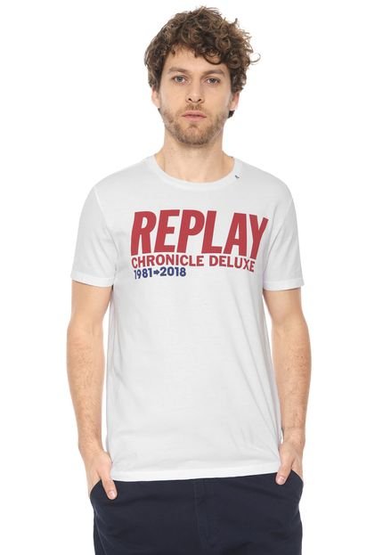 Camiseta Replay Estampada Branca - Marca Replay