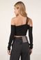 Blusa Cropped Trendyol Collection Off Shoulders Preta - Marca Trendyol Collection