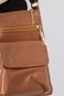 Bolsa pequena transversal de couro liso Alana Caramelo - Marca Andrea Vinci