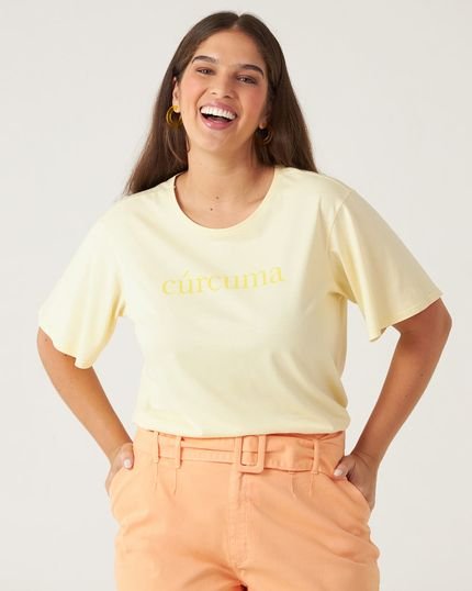 Blusa Feminina Plus Size Cúrcuma Malha Natural Color - Marca MALWEE PLUS