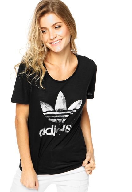 Camiseta adidas Originals Drip Trefoil Preta - Marca adidas Originals