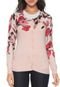 Cardigan Facinelli by MOONCITY Tricot Flores Rosa - Marca Facinelli