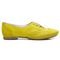 Oxford Feminino Sapato Casual Couro Costurado à Mão Brogue Bico Redondo Amarração Casual Amarelo - Marca Walk Easy