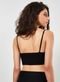 Top Cropped Preto Decote V - Marca Youcom