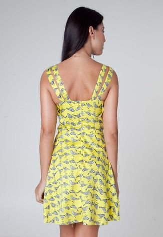 Vestido FiveBlu Birds Amarelo