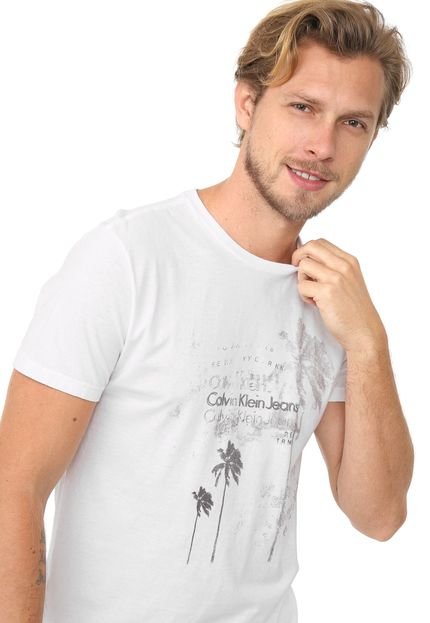 Camiseta Calvin Klein Jeans Lettering Branca - Marca Calvin Klein Jeans