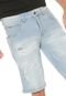 Bermuda Jeans Zune Reta Destroyed Azul - Marca Zune