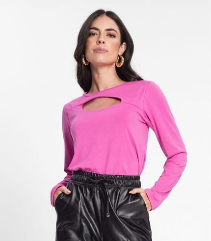 Blusa Manga Longa Feminina Rovitex Rosa - Marca Rovitex