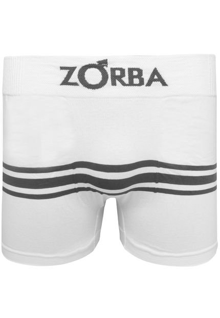 Cueca Zorba Boxer Seamless Listras Branca - Marca Zorba