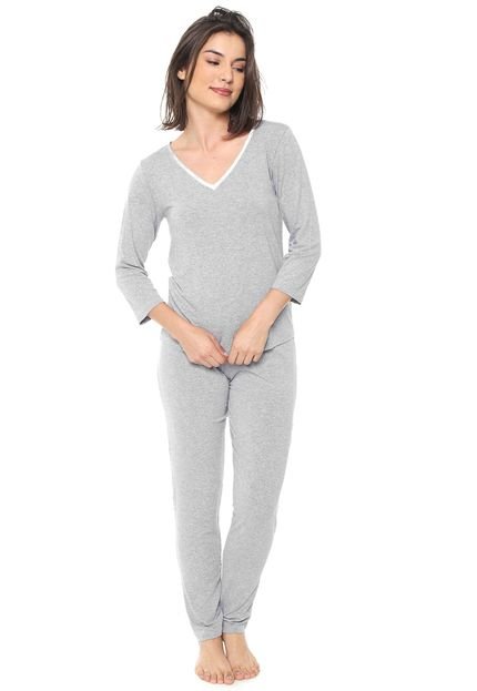 Pijama Bela Notte Liso Cinza - Marca Bela Notte