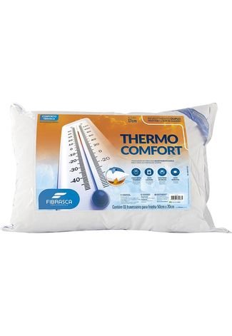 Travesseiro Fibrasca Thermo Comfort Branco - Tecido Frostygel Para O Verão E Flor De Algodão Para O Inverno - Para Fronhas 50X70Cm.