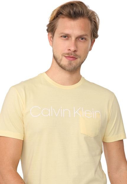 Camiseta Calvin Klein Lettering Amarela - Marca Calvin Klein