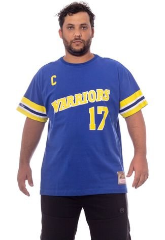 Camiseta Mitchell & Ness Plus Size Estampada Golden State Warriors Chris Mullin Azul