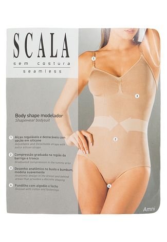 Body Modelador Scala Shape Chocolate Bege - Compre Agora