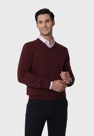 Sweater  Cuello V  Burdeo Arrow
