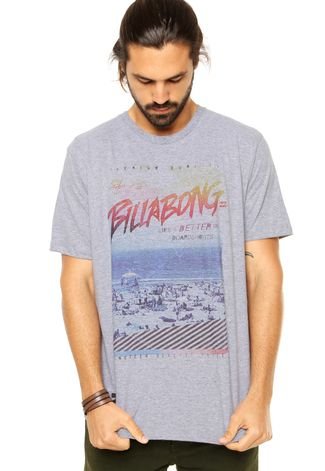 Camiseta Billabong Beach Style Cinza