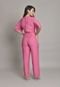 Macacão Longo Feminino com Recortes na Cor Pink Lemier Collection - Marca Lemier Jeans