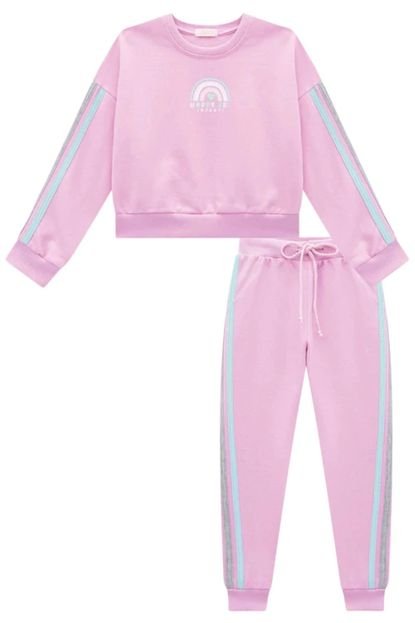 Conjunto Infantil Calça e Blusão Infanti Happy Girl Rosa - Marca Le Petit Kukiê