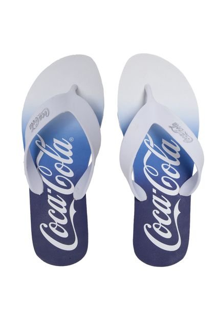Chinelo Coca Cola Shoes Light Gradiente Branco/Azul - Marca Coca Cola